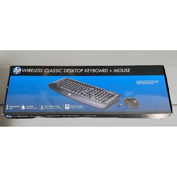 New Sealed HP Wireless Classic Desktop Keyboard and Mouse LV290AA Black - Picture 1 of 6